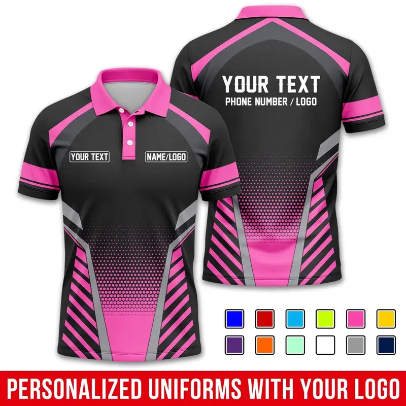 Fashion Men Women Stripe Graphic Polo Shirt For Men Custom Name Logo Text 3D Printed Polo Shirts Trend Button Up Sports Tops Tee - Image 7