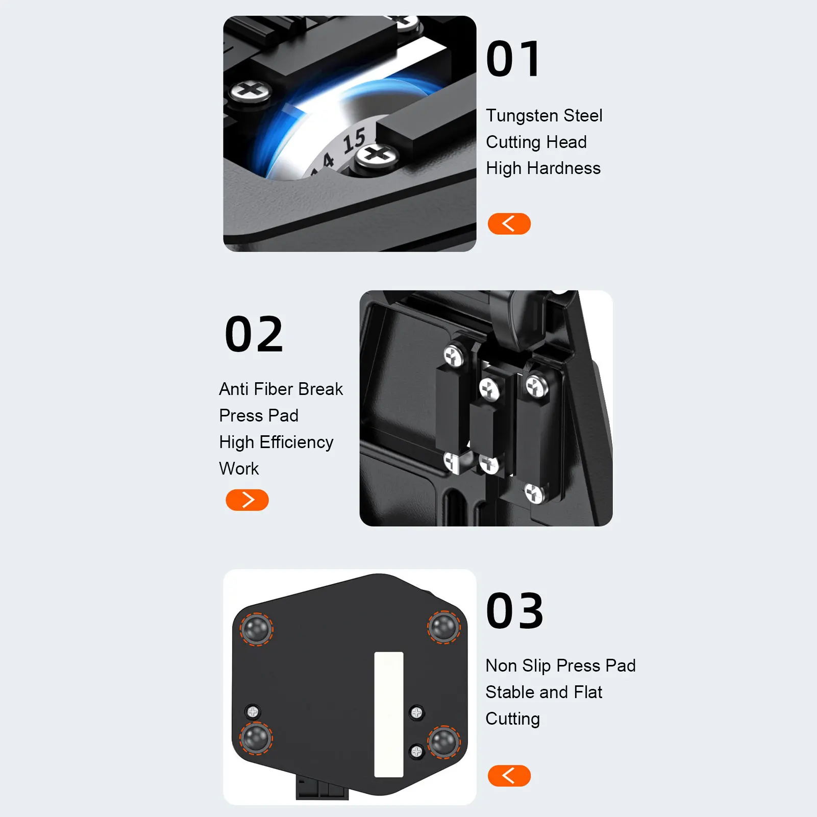 Cleaver Tool Optical Cable Cutter Automatic  ≤0.5 Degree Angle for 125μm Bare Fibers for 0.25mm 0.9mm Single