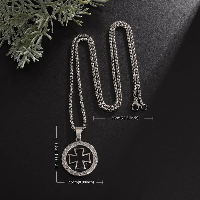 Collier Croix Des Templiers En Acier Inoxydable - Bijou Vintage Pour Femmes Et Hommes - Cadeau Religieux Ou Historique