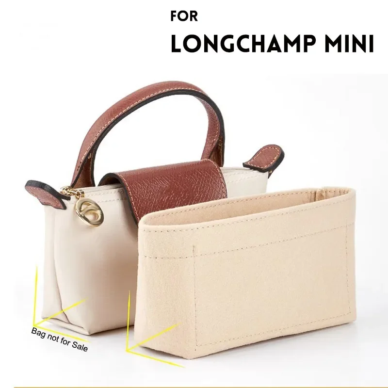 Bag Organizer LONGCHAMP Mini Tote Timid Bag Storage & Finishing Inner Liner Handbags Insert Organizer Fit Mini Size