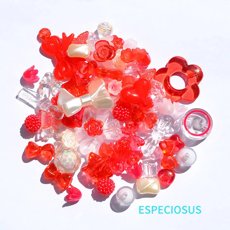 Transparent Multi Color Acrylic Beads 20MM Bracelet Multi Style Heart Spacer Necklace Accssories DIY Jewelry Departments