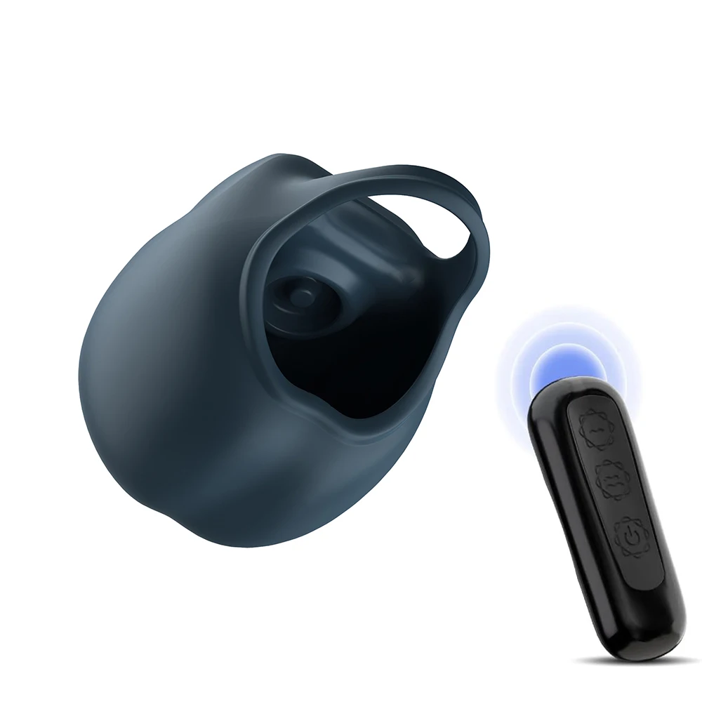 Remote Control Vibrating Cock Ring With Testis Massager Stimulating Ball Pouch Tapping Pulsating Pouch Vibrating For Sex Toys