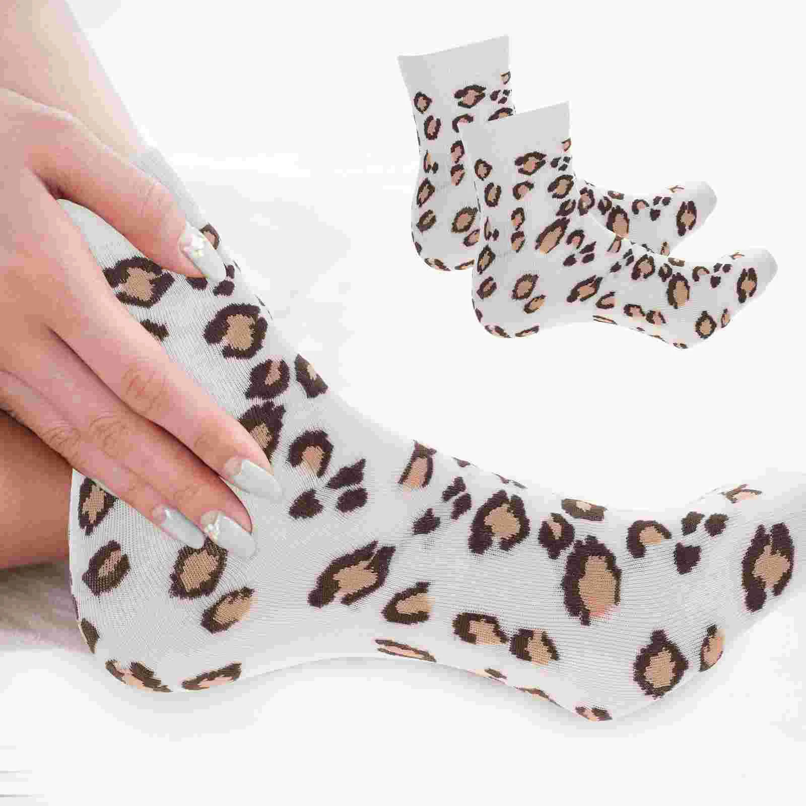 

3 Pairs Leopard Socks Funny Casual Famous Painting Printed Cotton Socks Birthday Gift Novelty Gifts