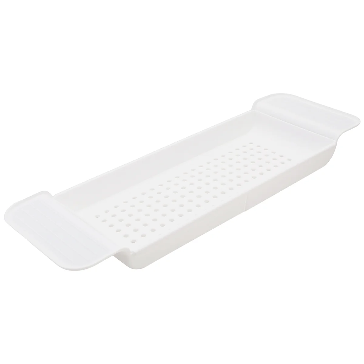 BIFI-Retractable Bathtub Storage Rack Bath Tray Shelf Tub Bathroom Tools Towel Storage Shelf Kitchen Sink Drain Holder White