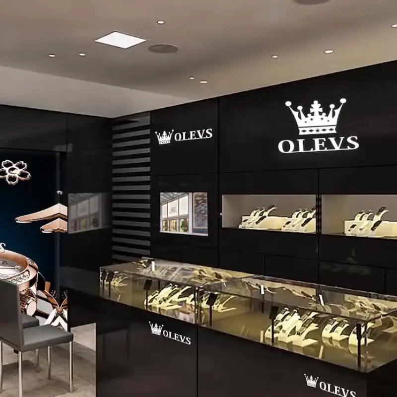 OLEVS 6896 Кварцевые модные часы в подарок с круглым циферблатом из натуральной кожи