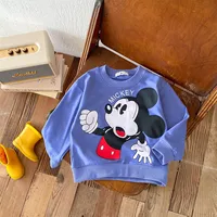 Kawaii Girls Clothes Cartoon Boys  Girls Sweatshirt Children's Disney Minnie Top Children's Casual Wear Baby Round Neck Pullover 2