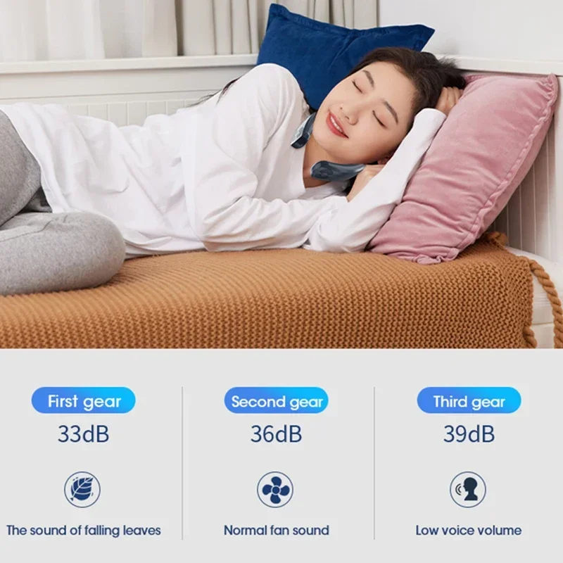 Portable Hands Free Wireless Neck Fan 4000mAh USB Rechargeable Bladeless 3-Speed Silent for Office Outdoor Travel