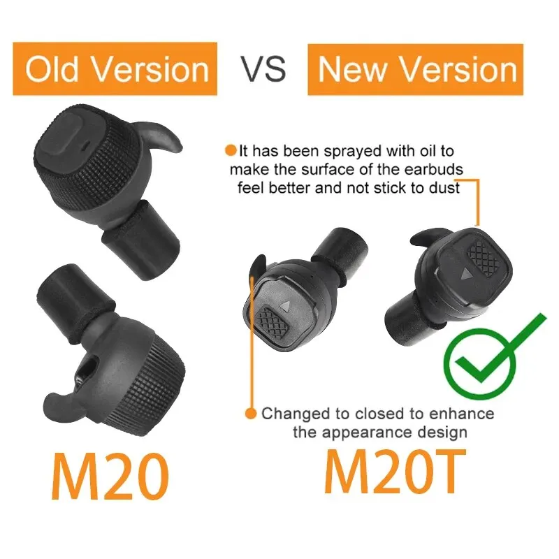 Bluetooth špunty do uší M20T BT5.3 ver vojenství elektronická hluk redukce sluch ochrana špunt do uší pro dosah smyk hon