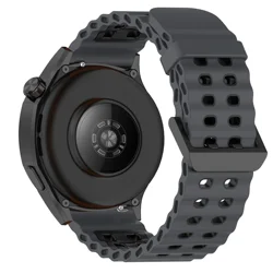 Silicone Sports Strap - 22mm Premium Band for Huawei Watch 4 - 4 Pro (Coal black)