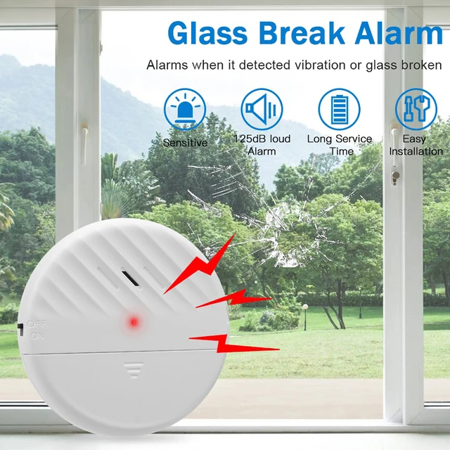 Elecpow Wireless Door Window Vibration Sensor Alarm 125dB Glass Break Anti-Theft Sensor Home Security Protection Alarm 2