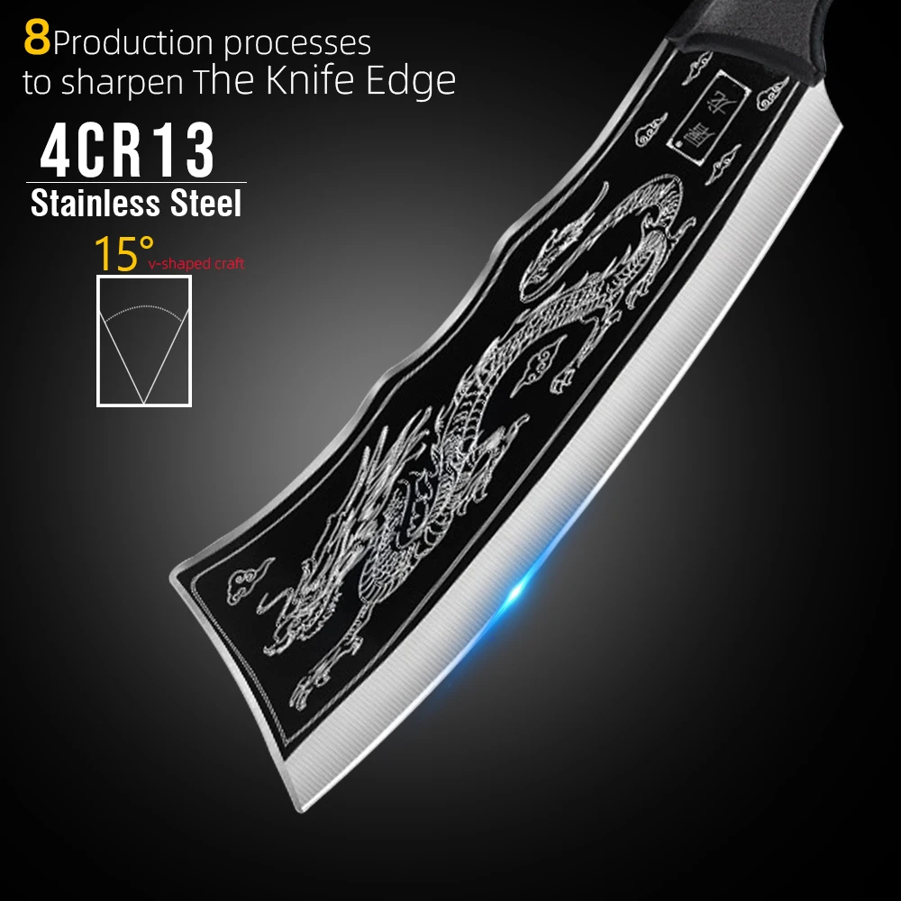 kitchen knife Meat Cleaver Butcher Kitchen Knife Serbian Chef Knife With Sheath Choping Bone Cutter Handmade for Household