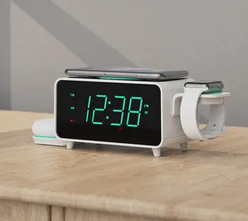 Smartset Dual Alarm Clock FM Radio with Wireless Charging, Bluetooth Speaker, Ultra Fast Charging for Airpods/iPhone, Foldable S 2