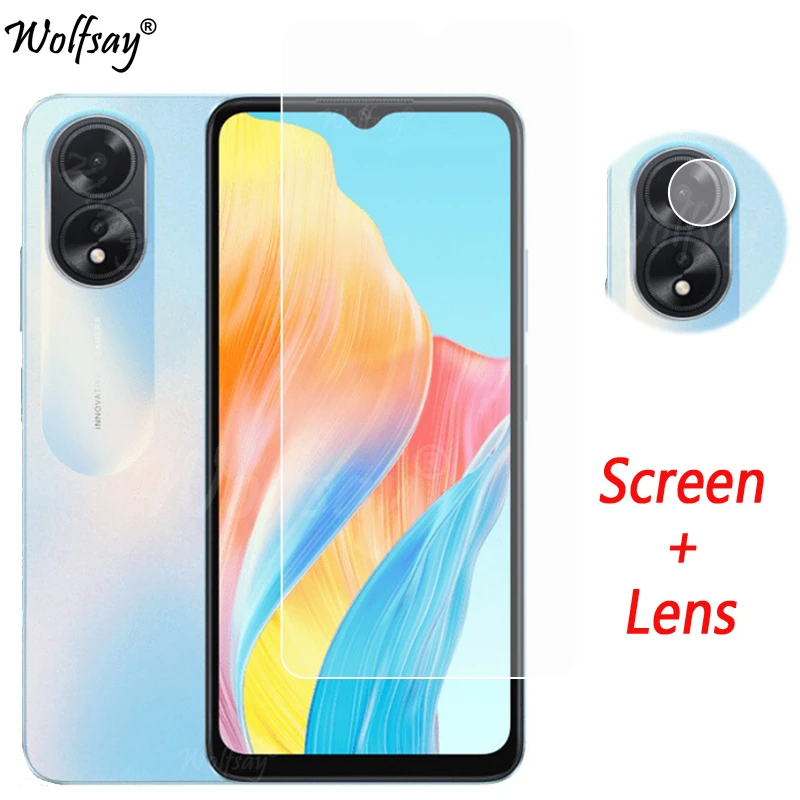 Full Glue Camera Len Protector Per Oppo A18 Screen Protector Vetro Temperato Per Oppo A18 A38 A78 A98 5G Glass Per Oppo A18 Glass