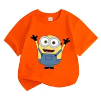Bob Kids Short-sleeved Summer Minions Baby Round Neck Cotton T-shirt Boys Girls Comfy Tops Cute T-shirt Tops High Quality Tees 2