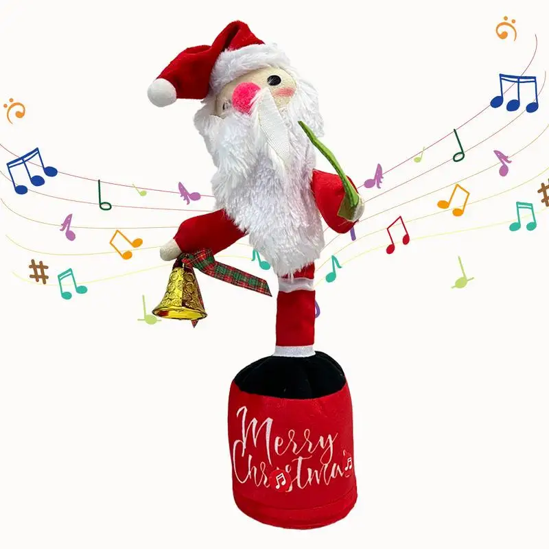 MusicalChristmasToysFunnyElectricSantaPlushSingingAndDancingStuffedToyForChristmas