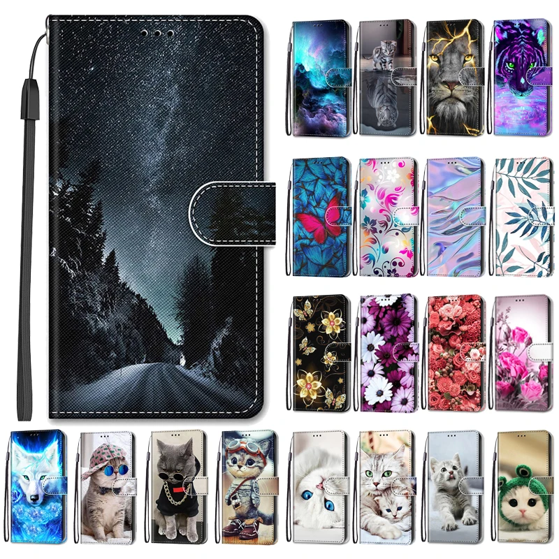 Phone Case Flower Pattern Flip Wallet Leather Stand Book Cover For Samsung Galaxy A14 4G SM-A145F A14 5G A146B