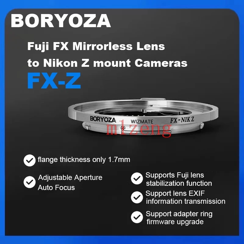 Fx-Nikon Z Auto Focus Adapter Ring Per Fujifilm Fx Mount Mirrorless Lens A Nikon Z Z5 Z6 Z7 Z6Ii Z7Ii Z8 Z9 Z30 Z50 Zfc Camera