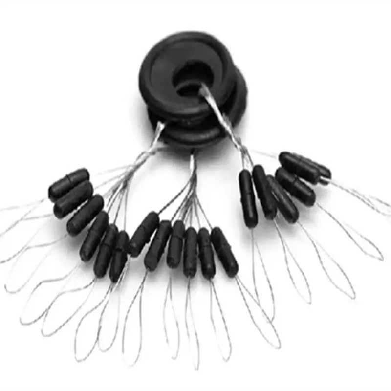 

Group Rubber Silicon Space Bean Sea Carp Fly Fishing Black Rubber Oval Stopper Fishing Float Fishing Bobber