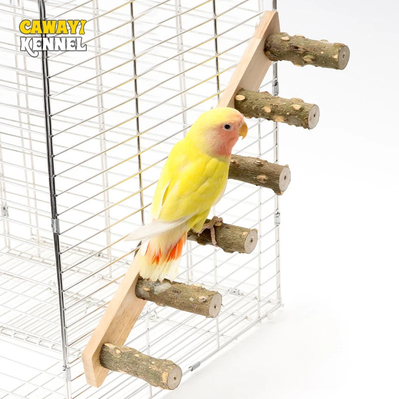 4/6 Steps Wood Ladder Pet Interactive Bird Parrot Toy Ladder for Hamster Cage Funny Grinding Stick Climbing Toy Bird Accessories 1