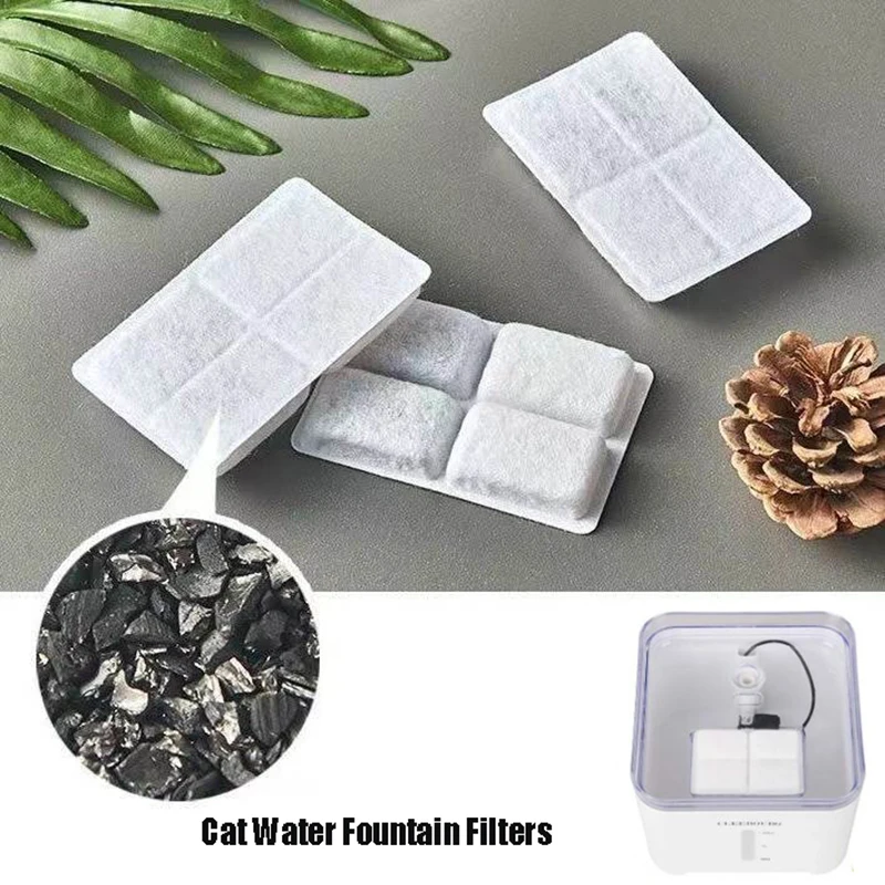 6/12PCS Cat Water Fountain Filters Pet Fountain Replacement Filters with Coconut Activated Carbon Suitable for 2L Water Dispense 2