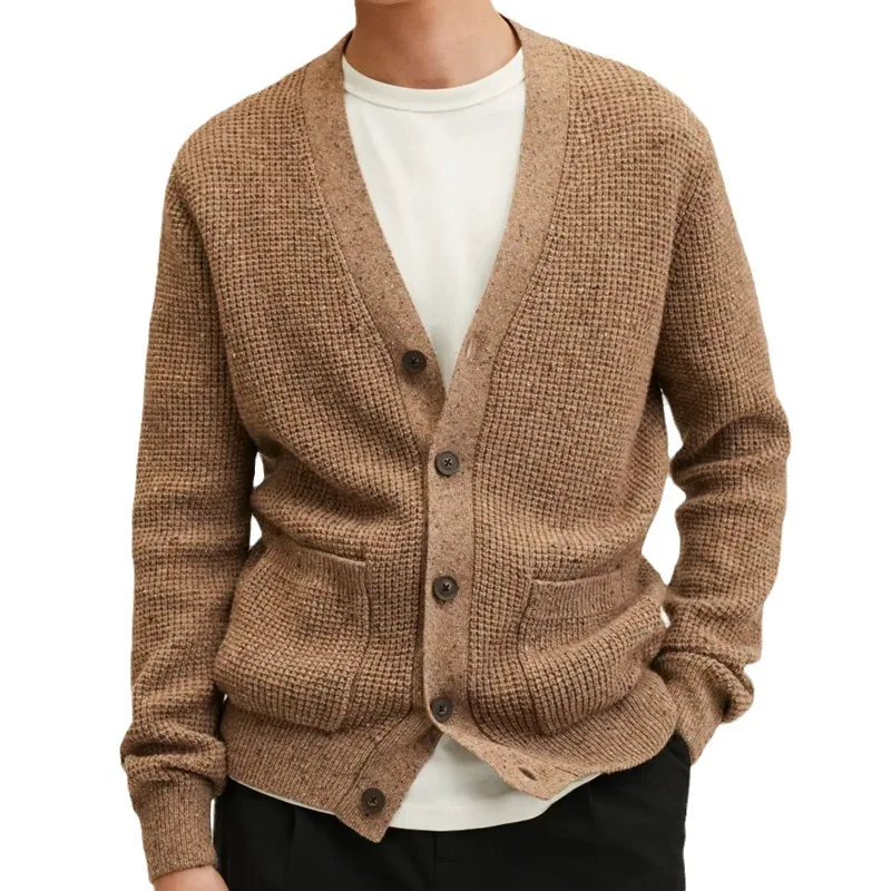Men's Sweater Cardigan 2023 Autumn And Winter New V-Neck Thick Cardigan Sweater Urban Youth Casual Woolen Coat