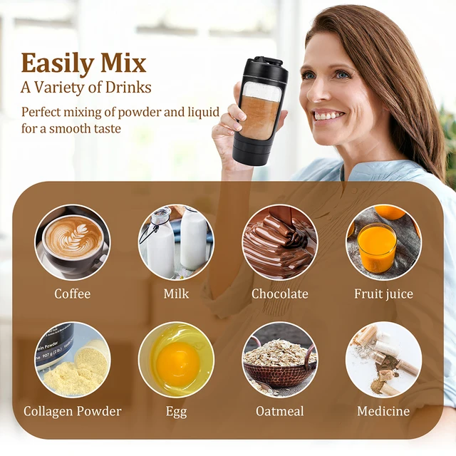 650ml Electric Shaker Bottle Portable Whey Protein Shaker Automatic Stirring Blender Multipurpose Juice Mixer Cups Fitness Work 5