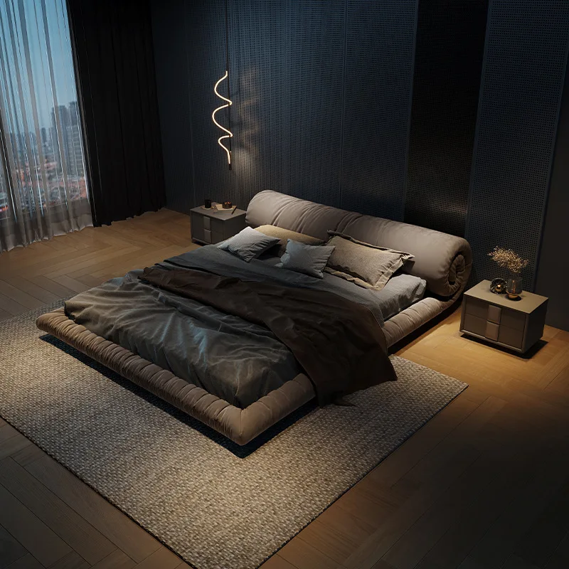 Cama de tela japonesa, muebles de estilo nórdico, Tatami, cama doble de  boda, cama principal - AliExpress