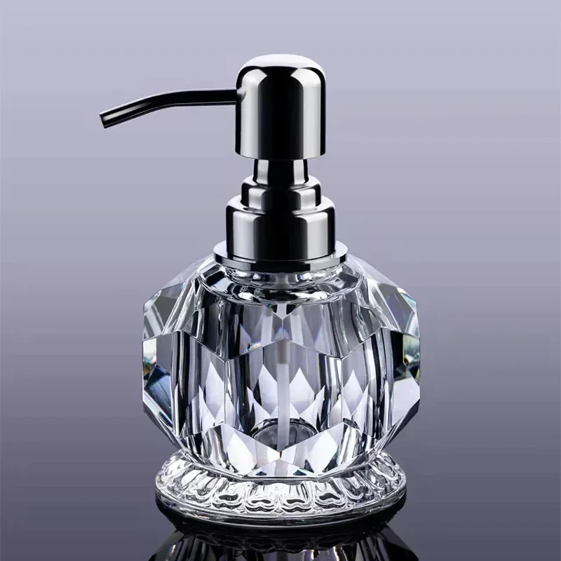 Crystal Glass Hand Sanitizer Bottle Soap Dispenser Lotion Shampoo Bottle Bathroom Accessories
