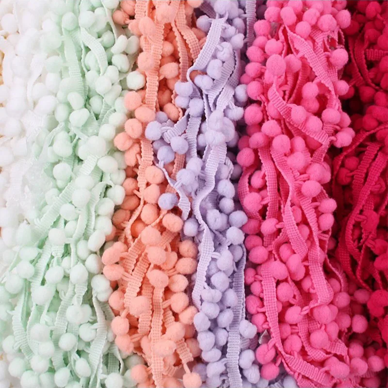 Lace Ribbon 3/5/10meters Pom Pom Lace Trim Ball Ribbon for Diy Crafts Sewing Garment Hat Pillow Sewing Decorative Accessories Fringe Ribbon