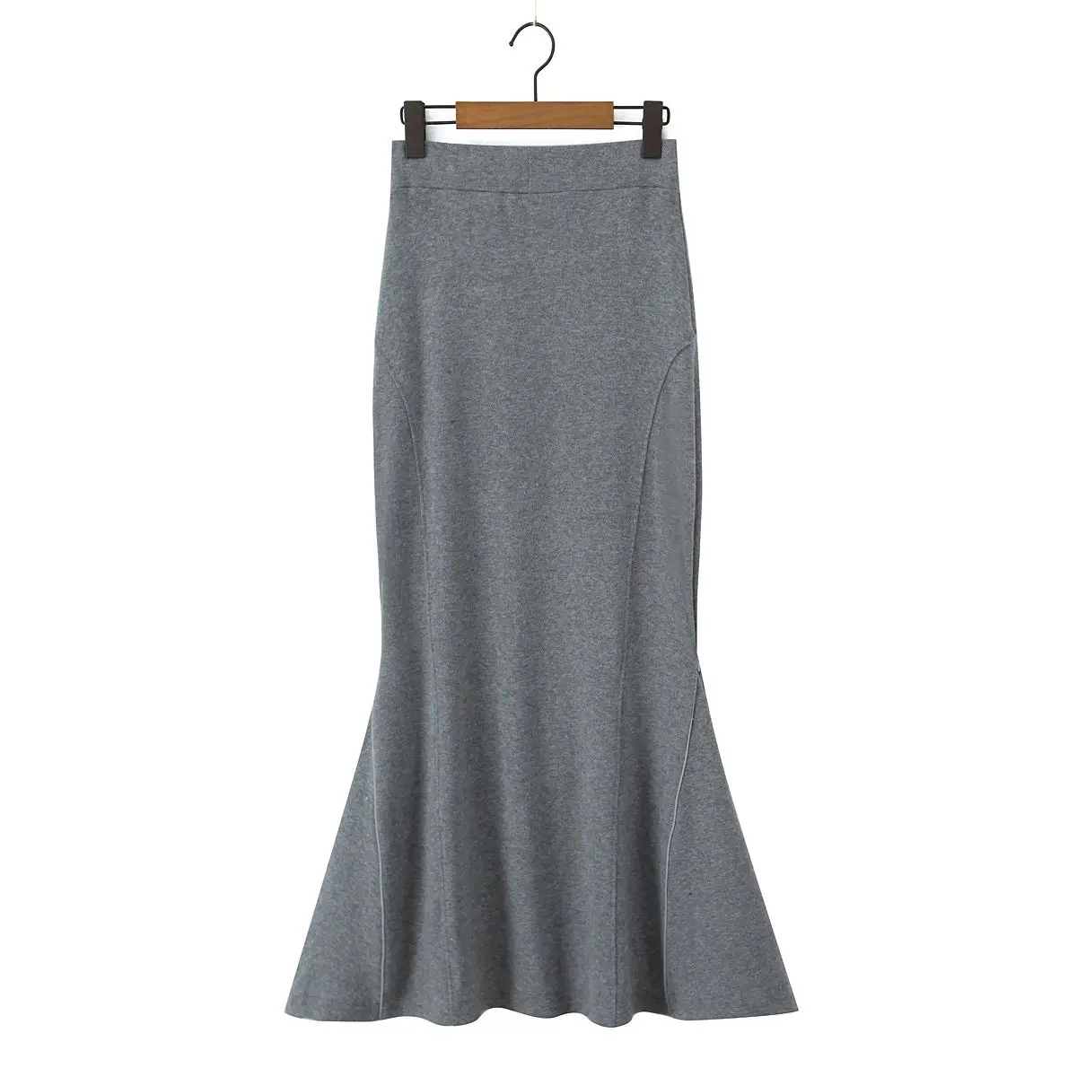 Plus Size Women's Bodycon Mermaid Maxi Skirt With Side Zip Slim-Fit Sexy Premium Knit Pencil Skirt Sporty Stylish Autumn Casual