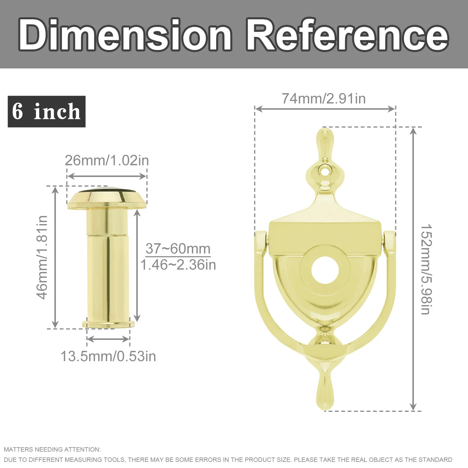 5/6 Inch Door Knocker With 180 Degree HD Viewer