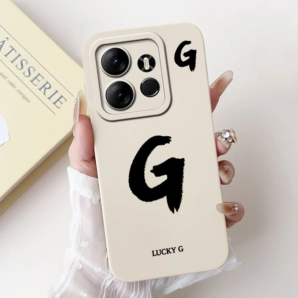 Chic Alphabet Pattern Silicone Phone Case - Simple Fashion Design