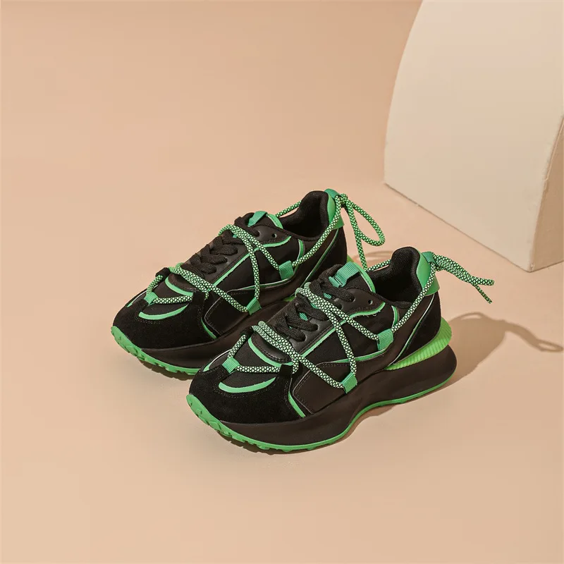 thumbnail image 1 of 2022 nuevas zapatillas de deporte de estilo deportivo coreano para mujer, zapatos de plataforma plana, moda de primavera, zapatos casuales de suela gruesa cómodos para mujer, 1 of 5