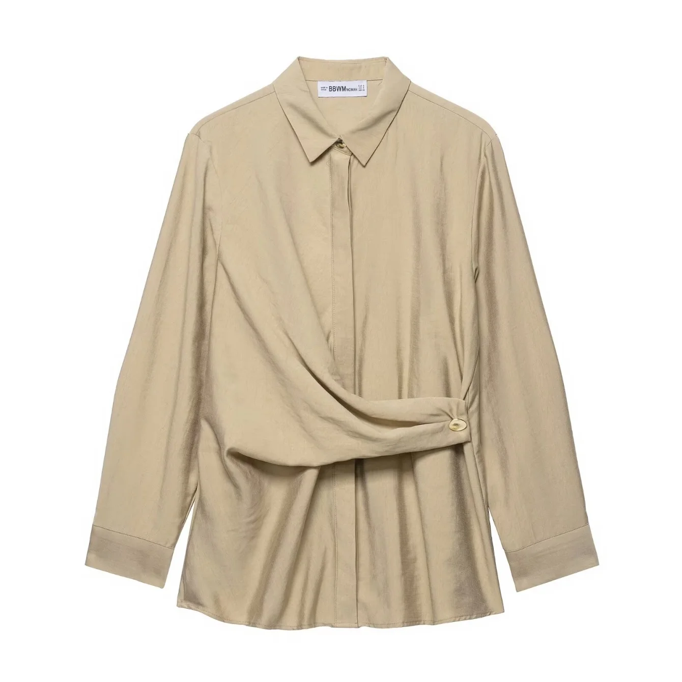 2025 Women Pants Set Autumn Elegant Set Chic Women Casual Suit Gold Buttons Loose Shirt or Elastic Waist Pockets Long Pant Sets