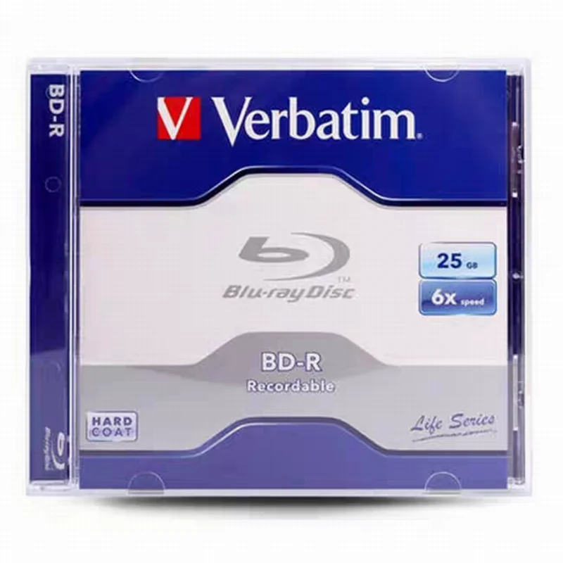 Verbatim BD-R 25GB 6X Recordable Blu-Ray Disc BDR Blank Bluray Disks 5Pieces