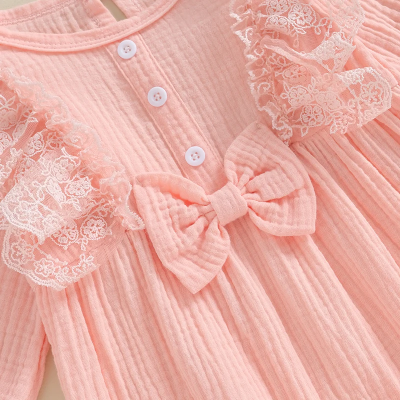 

Комбинезон для маленьких девочек с длинным рукавом, кружевные комбинезоны с оборками в стиле пэчворк, брюки для новорожденных, милая одежда для малышей