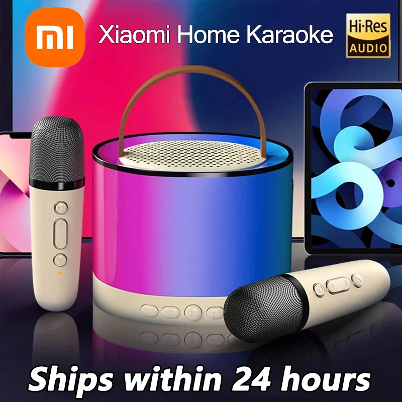 Беспроводной Bluetooth-динамик Xiaomi K52, многофункциональный двойной микрофон, портативный музыкальный проигрыватель, караоке-машина для детского дома