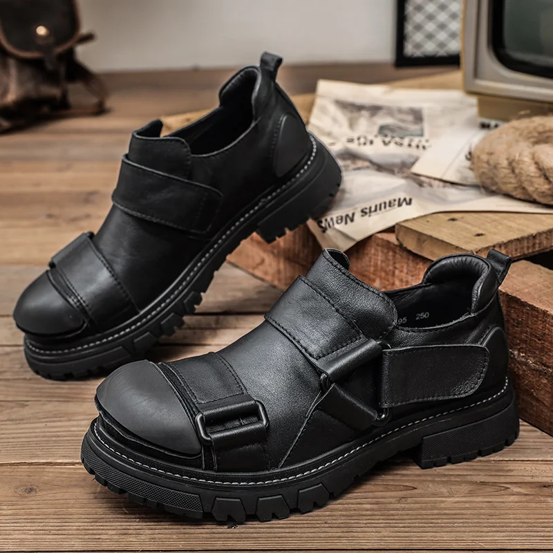 Men Formal Shoes Leather Boots Outdoor Business Work Oxfords