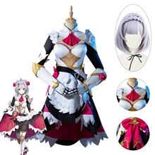 

Game Genshin Impact Noelle Cosplay Costume Light Purple Short Hair Noelle Wig Knights Maid Dress Uniform Halloween Party Outfit