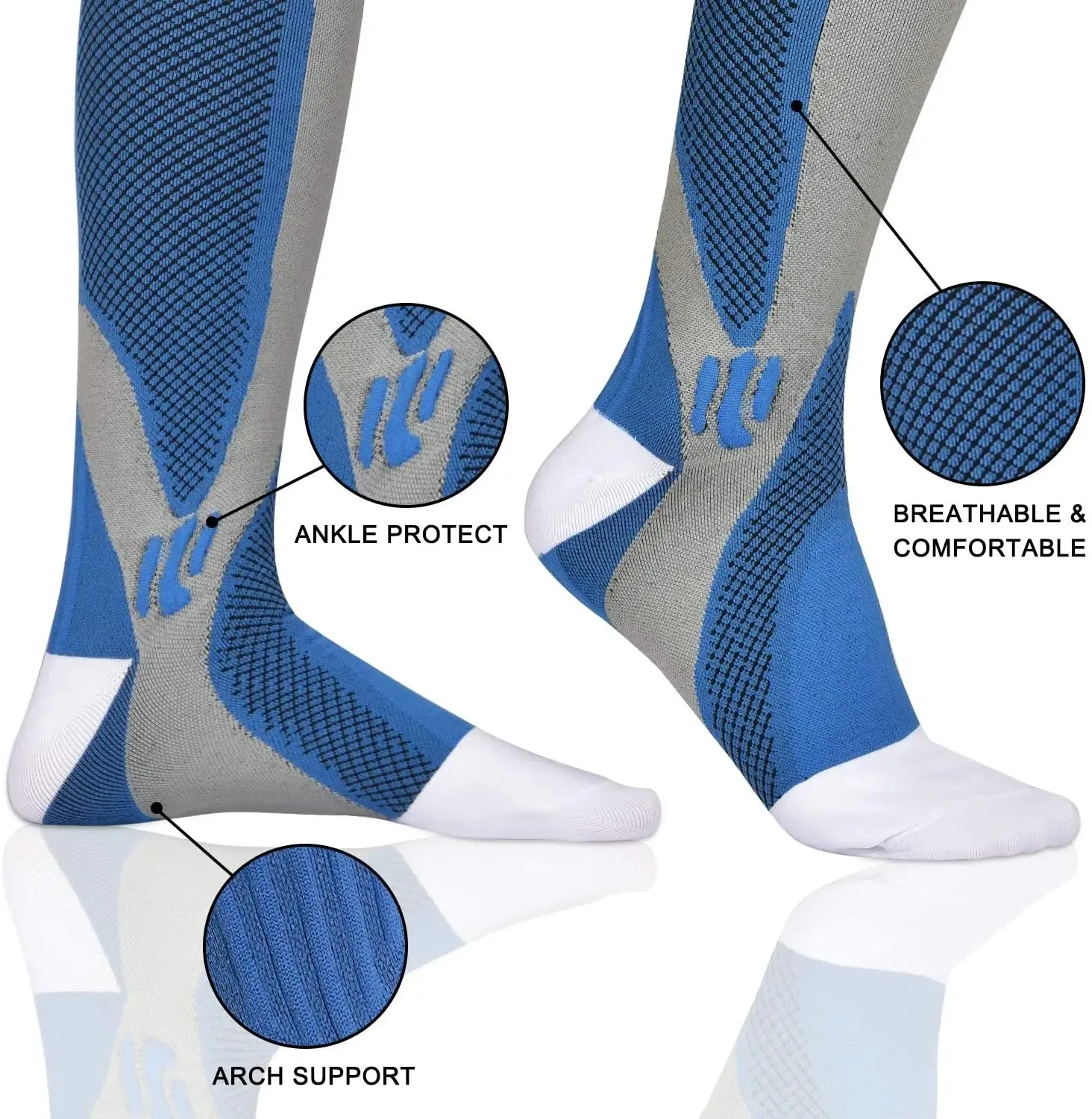 Men Women Compression Socks Medical Varicose Veins Pregnancy Nursing Athletic Football Soccer Stockings 20-30 Mmhg Sport Socks