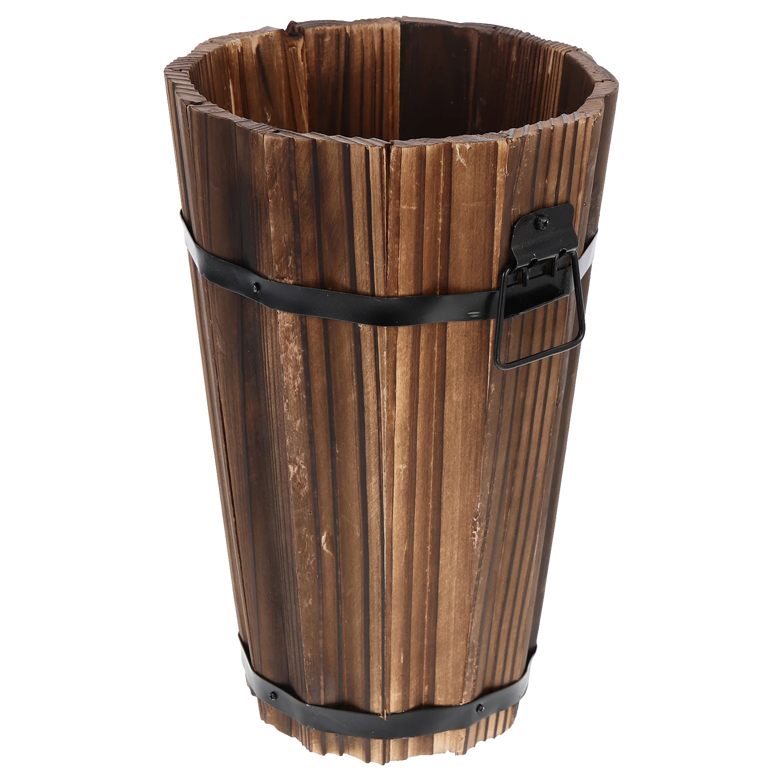

Pot For Succulents Flowerpot Garden Decorative Wooden Planter Decorate Retro Carbonized Practical Rustic Vase