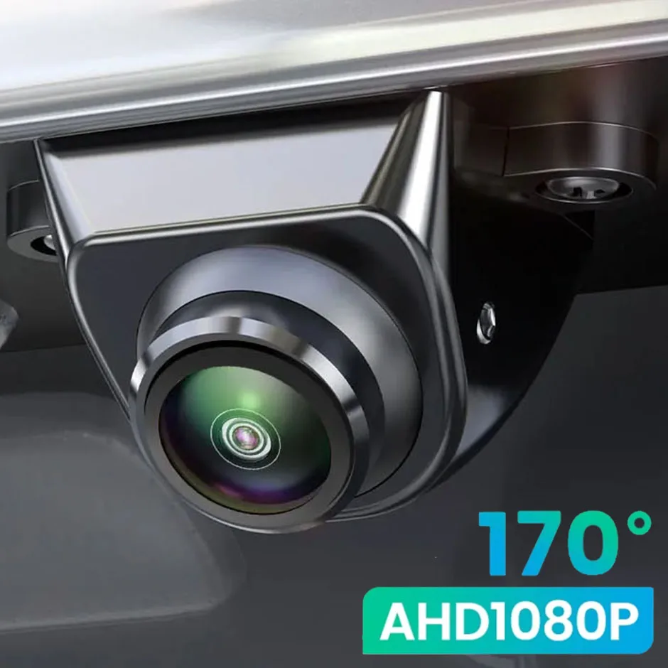 Telecamera posteriore per auto 170 AHD 1080P Fisheye con lente dorata Full HD, visione notturna, telecamere di retromarcia e anteriori per DVR. - immagine 2
