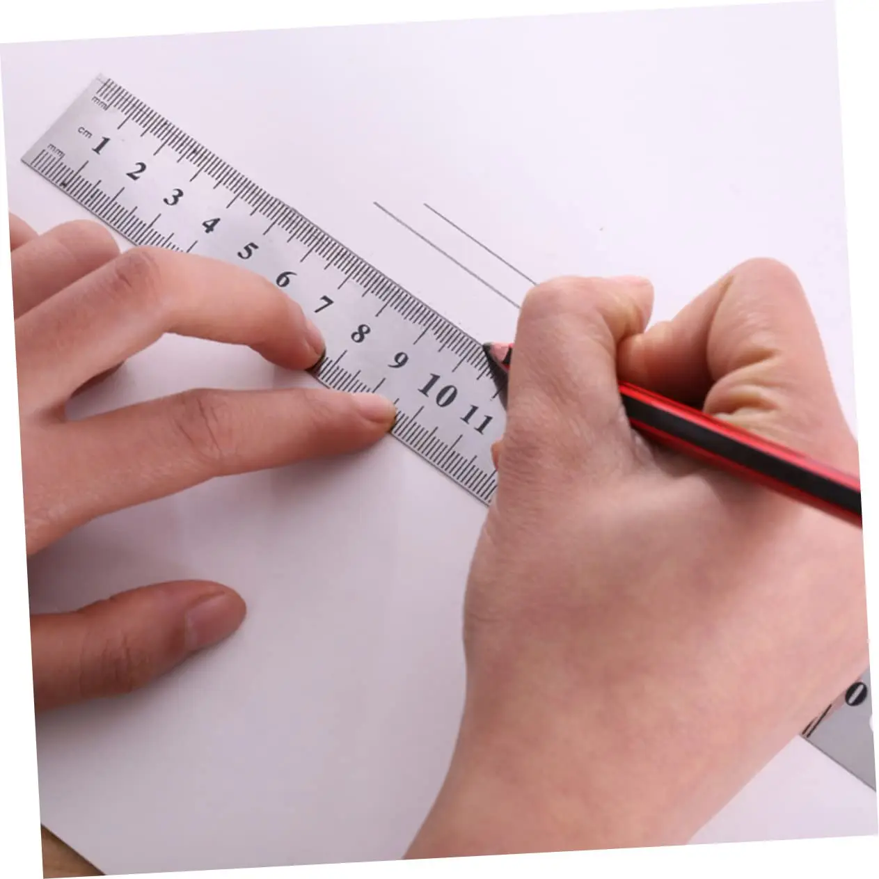 Stainless steel ruler 2PCS Metal Ruler Steel Ruler Inch Metric 6 12 Inch Easy to Read Inch Mm Cm School