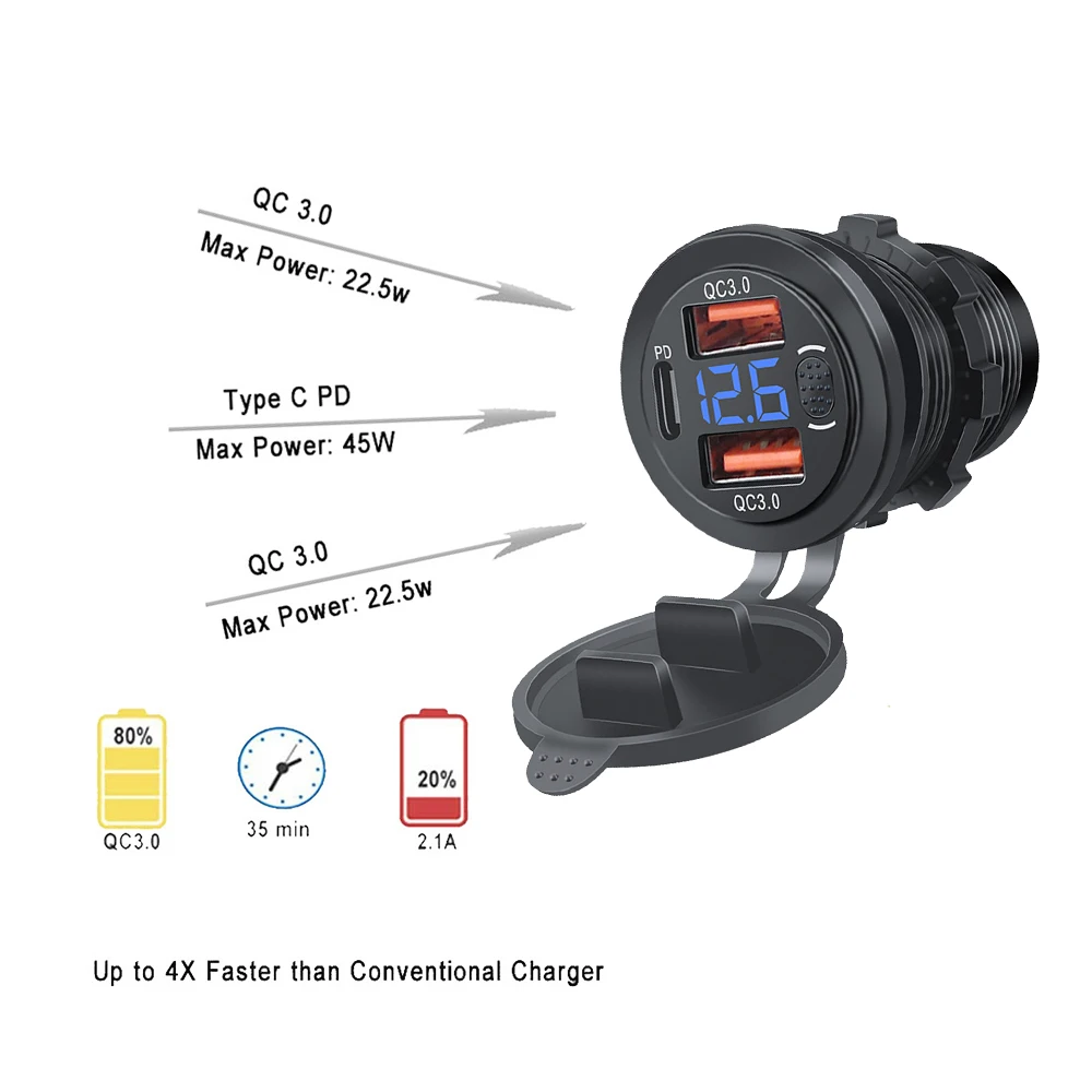 Car Charger PD Dual QC3.0 USB