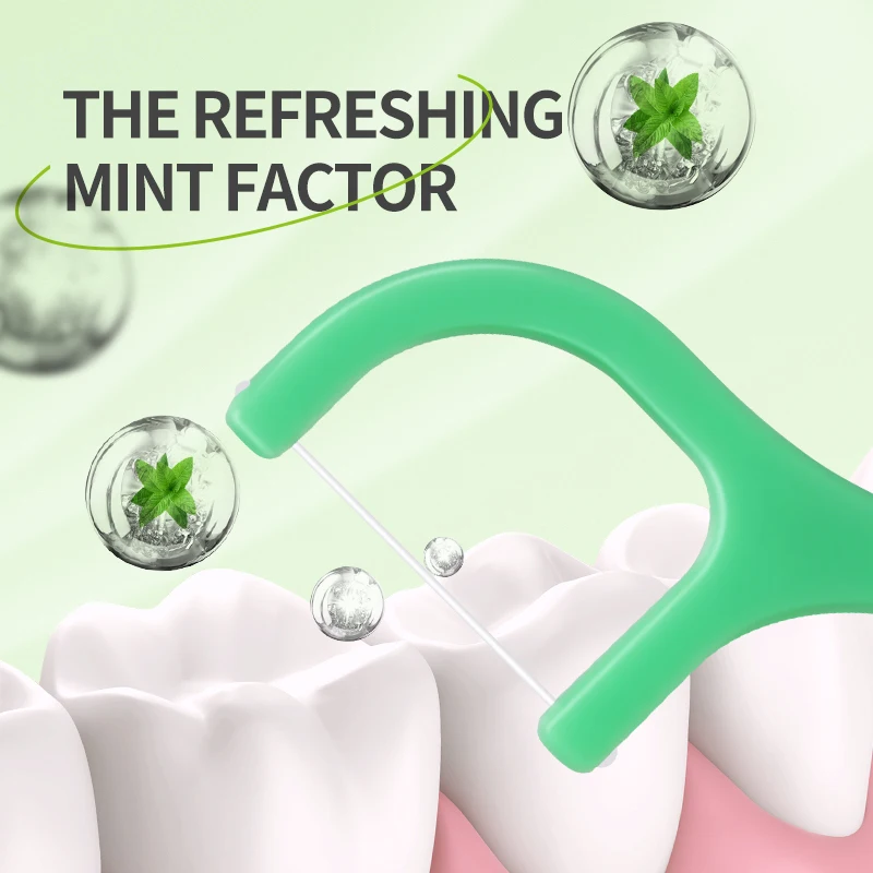 Dental Floss Stick Mint Flavor Individually Packaged Toothpick Cleaners Food Grade Disposable