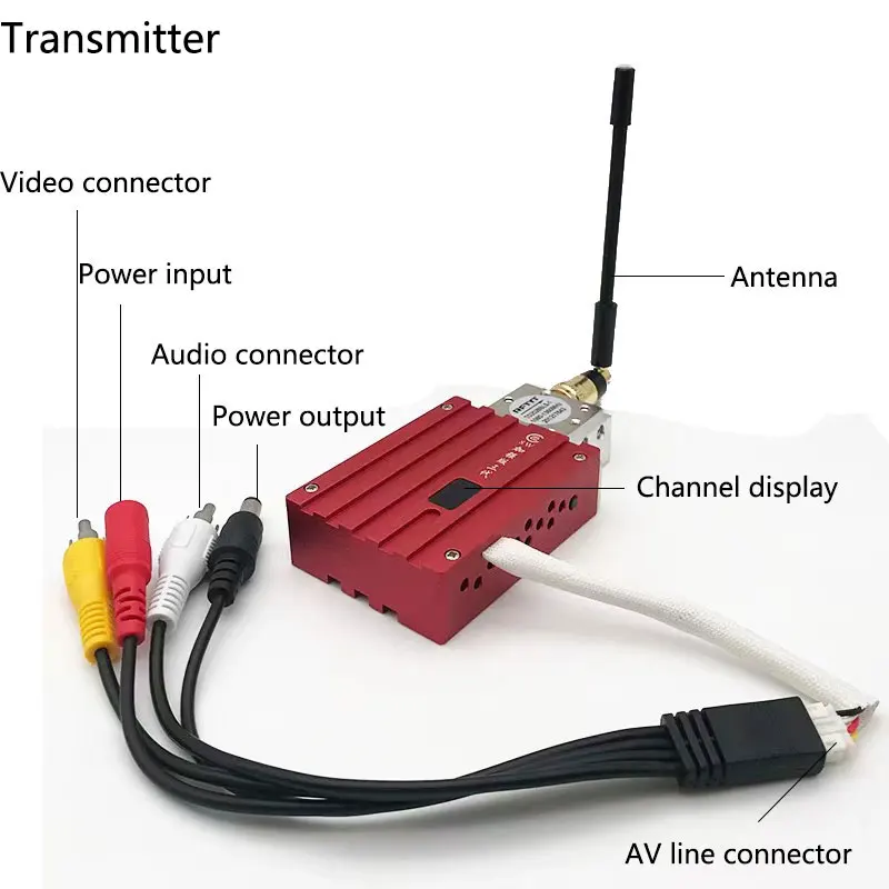 Transmetteur analogique sans fil haute puissance 1.2G 8000W, récepteur 12 canaux, système de Transmission Audio-vidéo pour modèles RC, amélioration boost