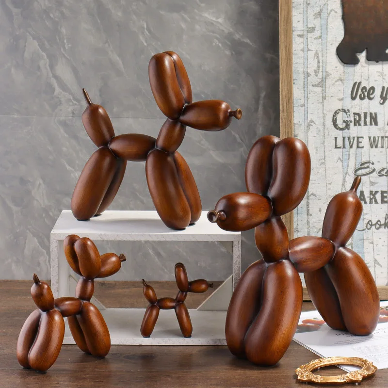

Nordic Imitation Wood Pattern Dog Decoration, Creative Resin Crafts, Mini Dog, Living Room, Porch, Desktop, Soft Props