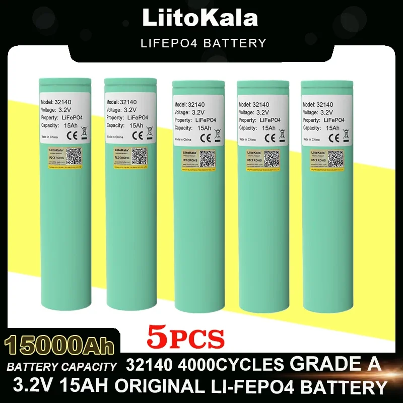 liitokala-lifepo4-bateria-32v-32140-15ah-4s-12v-24v-inversor-veiculo-eletrico-viagem-camping-grau-a-5pcs