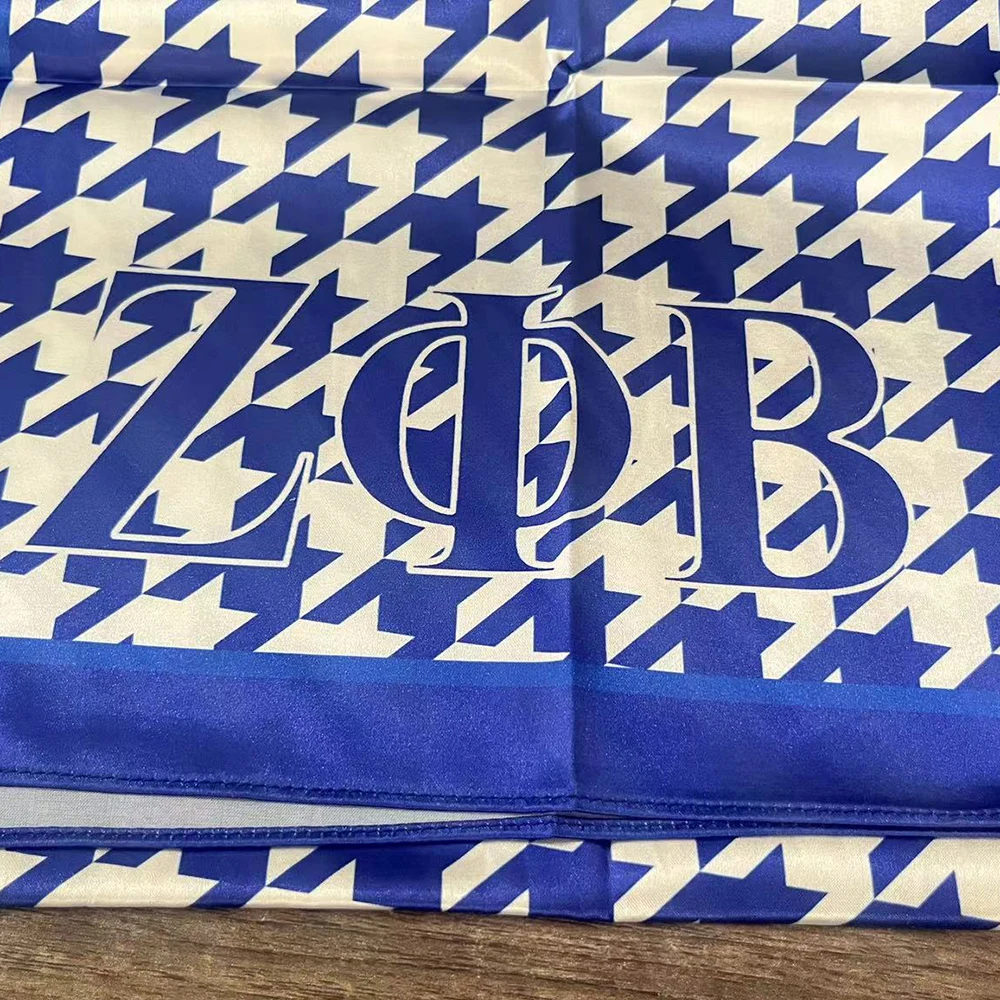 Lace scarf Print scarf Zeta Phi Beta Letter Shield Women's Blue Scarf
