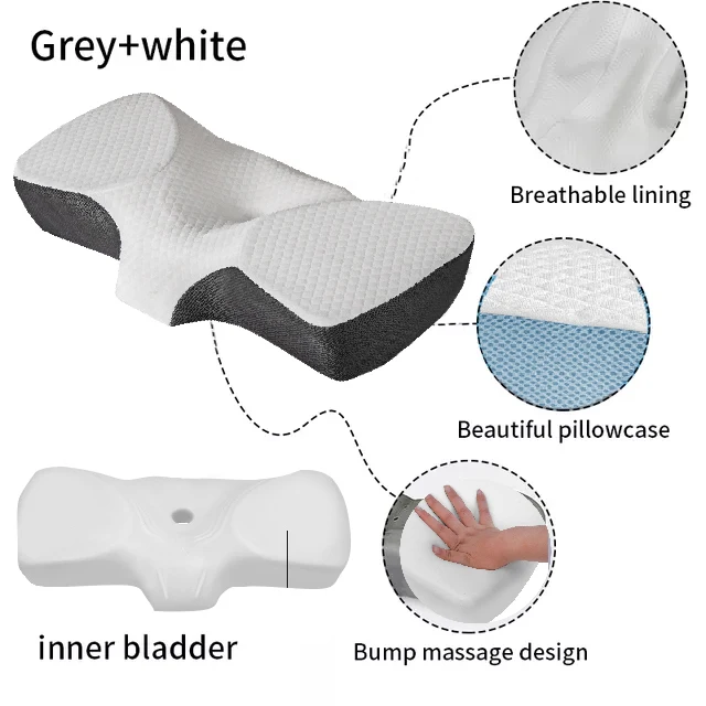 

Neck Protection Slow Rebound Memory Foam Butterfly Shaped Pillow for Side Back Stomach Sleeper Remedial Pillows Size In 67*38CM